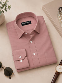 Maroon Formal Oxford Cotton Shirt For Men