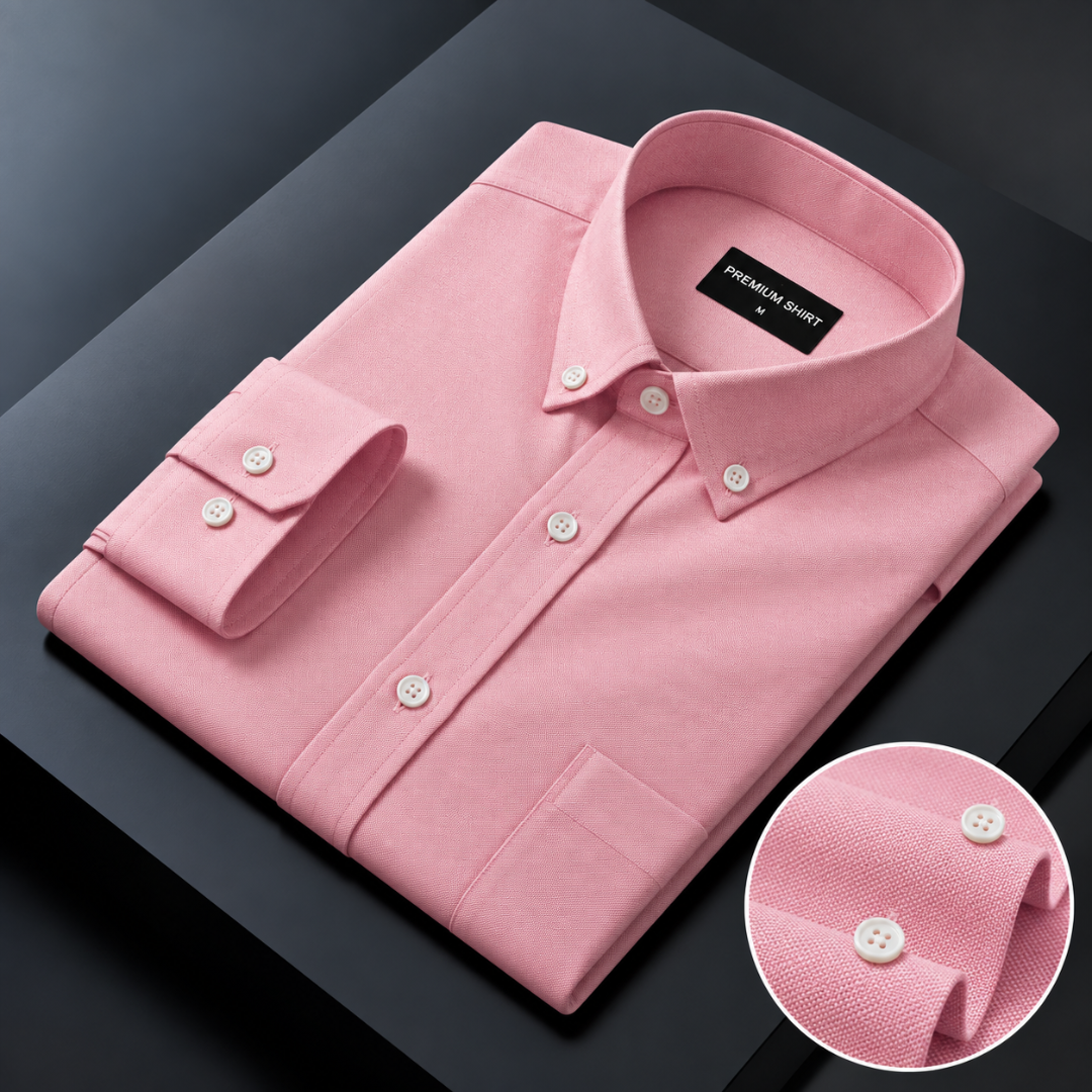 Oxford Cotton Pink Shirt For Men