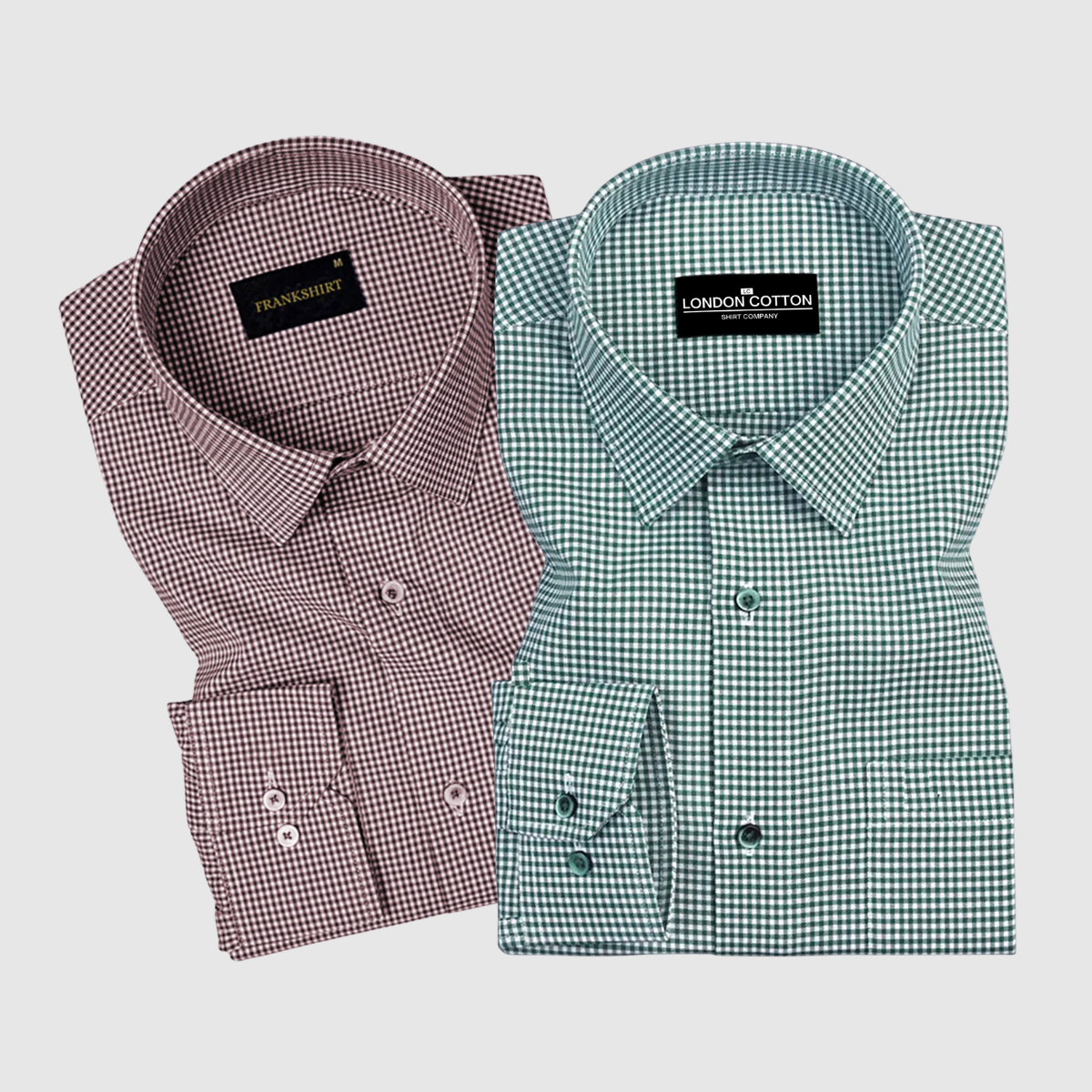 Maroon & Green Premium Oxford Check Shirts – Pack of 2