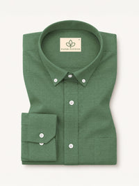 Green Down Button Casual Linen Shirt