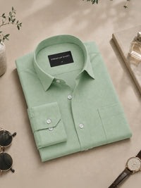 Sea Green Formal Oxford Cotton Shirt For Men