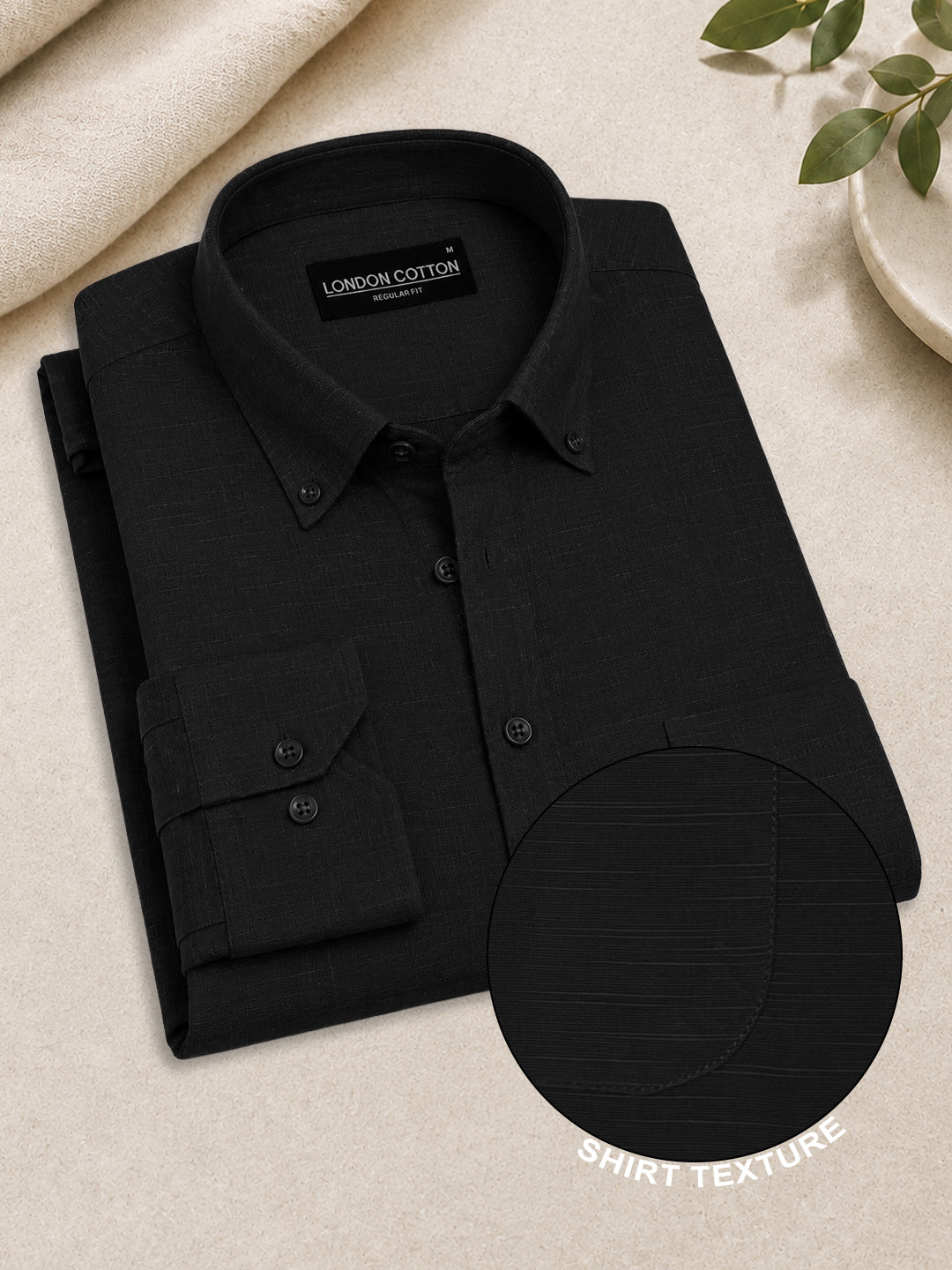 Black & Sky Blue Linear Linen Pack of 2 Shirt