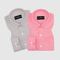 Beige & Red Premium Oxford Check Shirts – Pack of 2