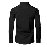 Black dress shirt back side on a white background