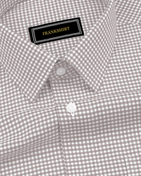 Beige Check Oxford Premium Cotton Shirt For Men