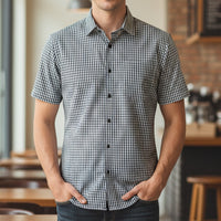 Black Check Oxford Premium Cotton Shirt For Men