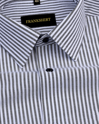 Black Stripe Oxford Premium Cotton Shirt For Men