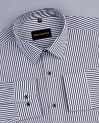 Black Stripe Oxford Premium Cotton Shirt For Men