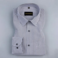 Black Stripe Oxford Premium Cotton Shirt For Men