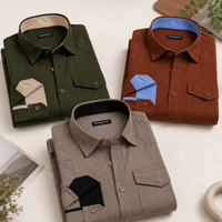 Pack Of 3 Cargo Style Khaki, Bottle Green & Brown Shirt