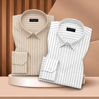 Beige & Charcoal Black Oxford Pack of 2 Pinstripe Shirts