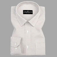 Cream Check Oxford Premium Cotton Shirt For Men