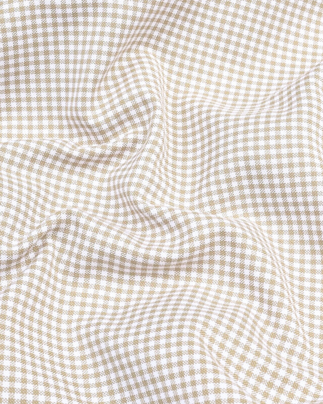Cream Check Oxford Premium Cotton Shirt For Men
