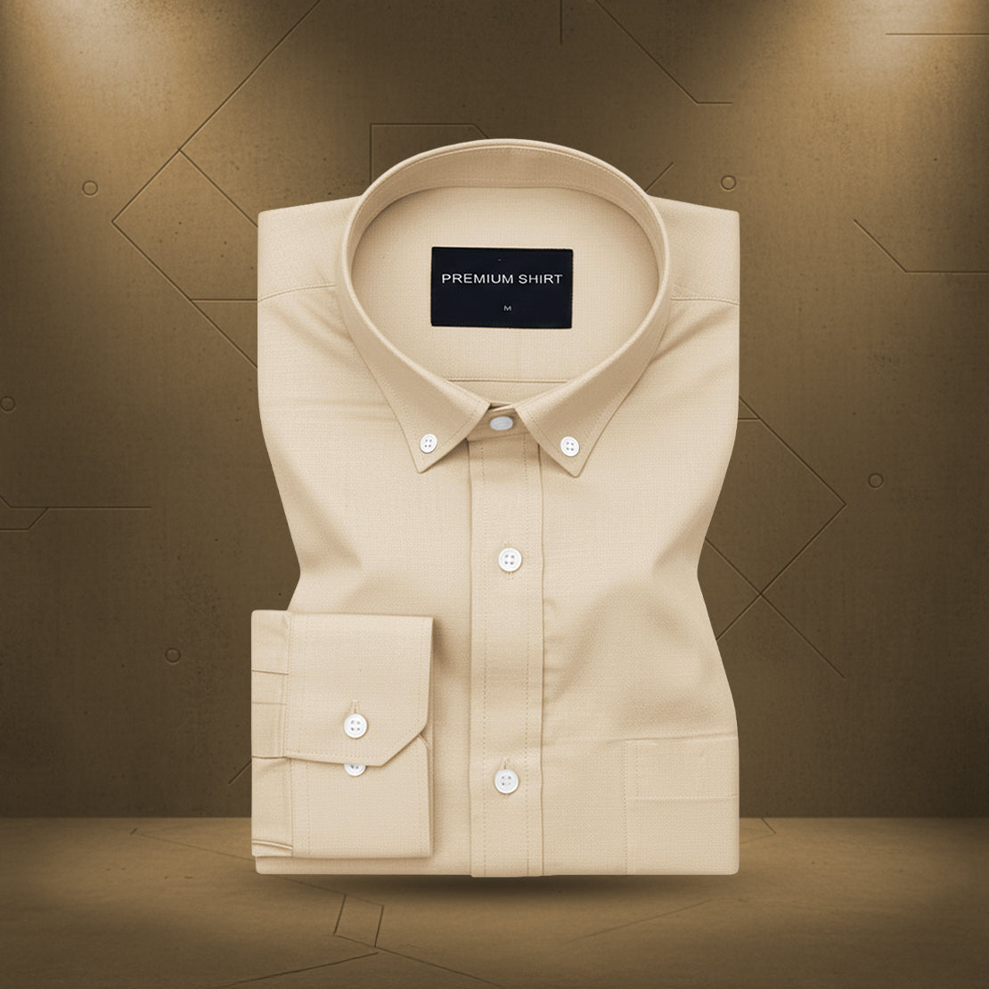 New Cream Oxford Cotton Shirt For Men