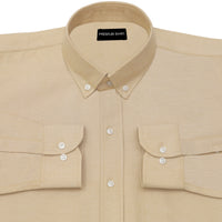 New Cream Oxford Cotton Shirt For Men