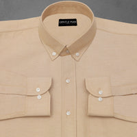 New Cream Oxford Cotton Shirt For Men