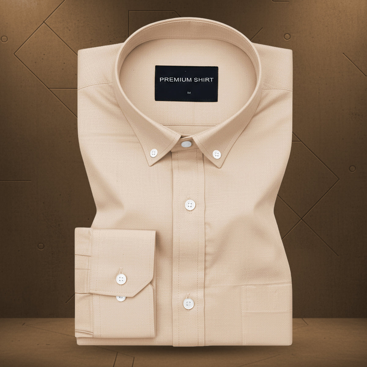 New Cream Oxford Cotton Shirt For Men