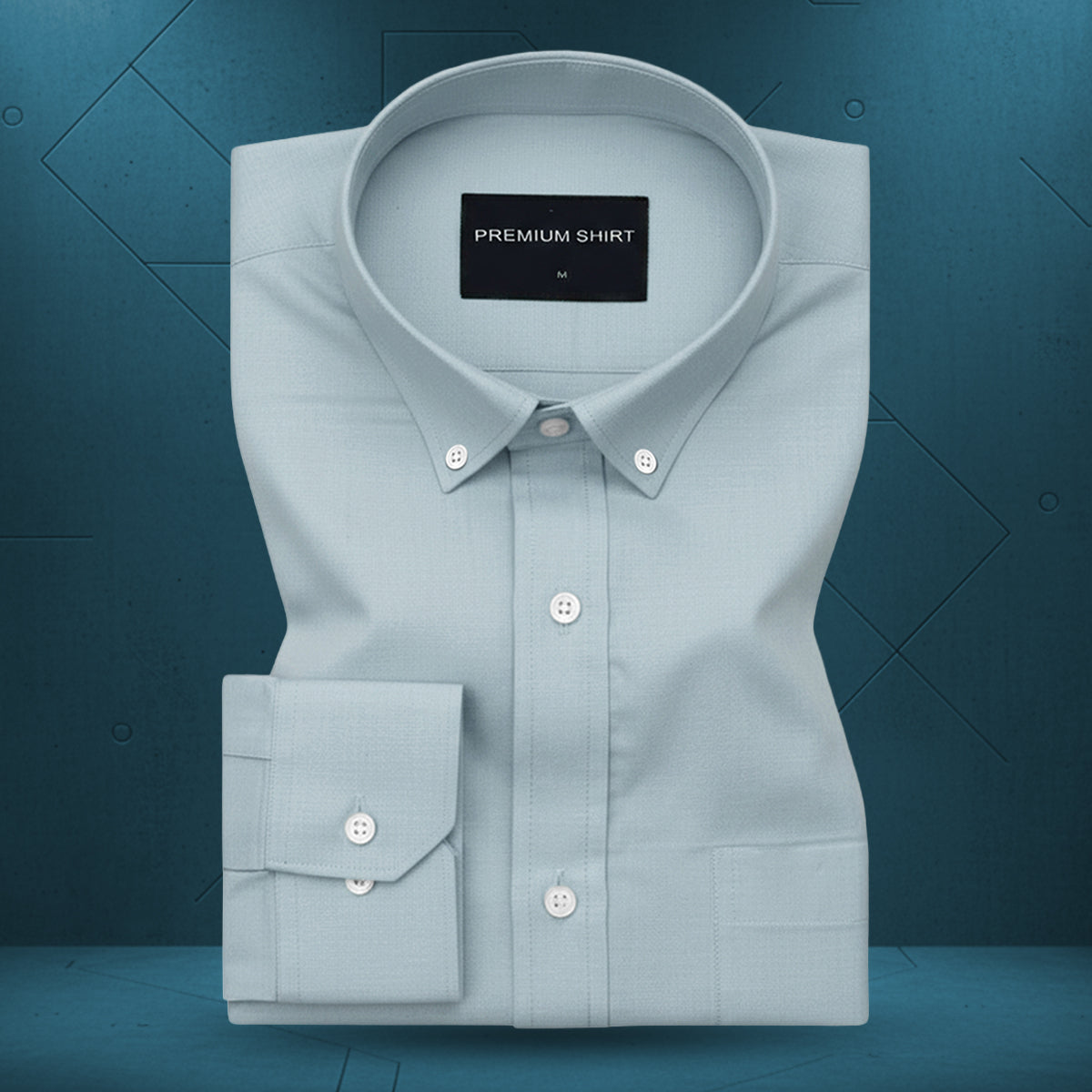 New Cyan Blue Oxford Cotton Shirt For Men