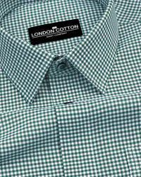 Green Check Oxford Premium Cotton Shirt For Men