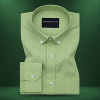New Green Oxford Cotton Shirt For Men