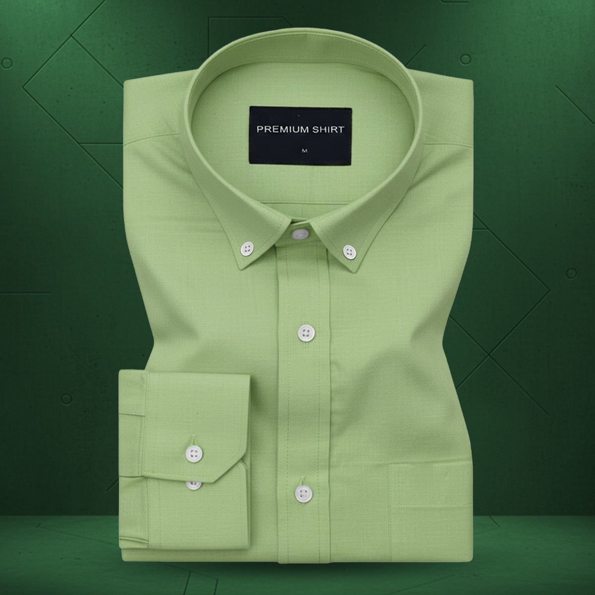 Pack of 2 Oxford Cotton Shirt For Men (Silver & Green)