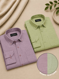 Lavender & Sage Linear Linen Pack of 2 Shirt