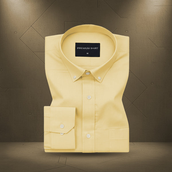 New Lemon Oxford Cotton Shirt For Men