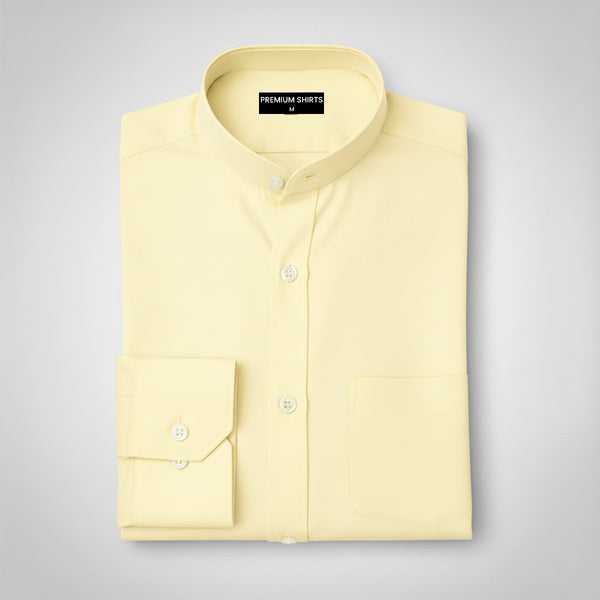 Yellow dress shirt on a light gray background