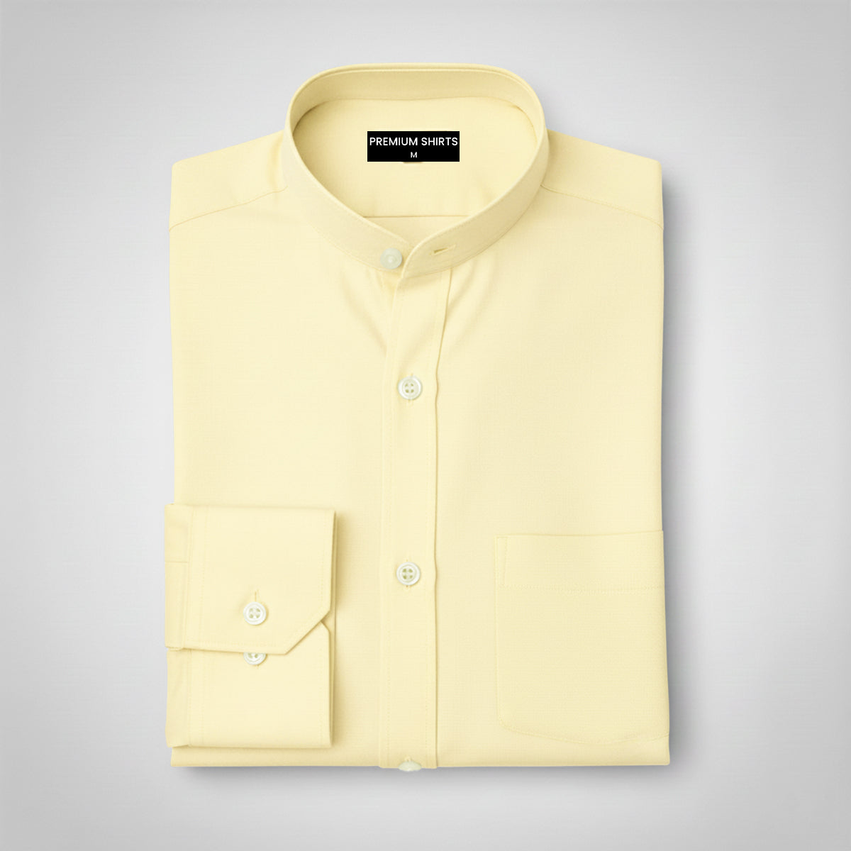 Yellow dress shirt on a light gray background