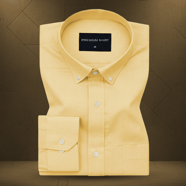 New Lemon Oxford Cotton Shirt For Men