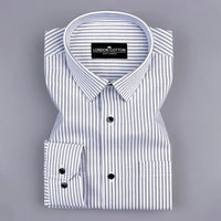 Light Grey Stripe Oxford Premium Cotton Shirt For Men