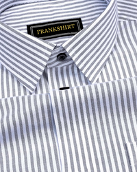Light Grey Stripe Oxford Premium Cotton Shirt For Men