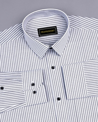 Light Grey Stripe Oxford Premium Cotton Shirt For Men