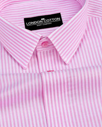Light Pink Stripe Oxford Premium Cotton Shirt For Men