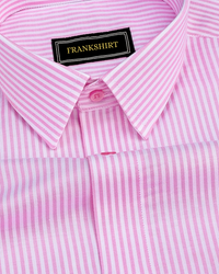 Light Pink Stripe Oxford Premium Cotton Shirt For Men