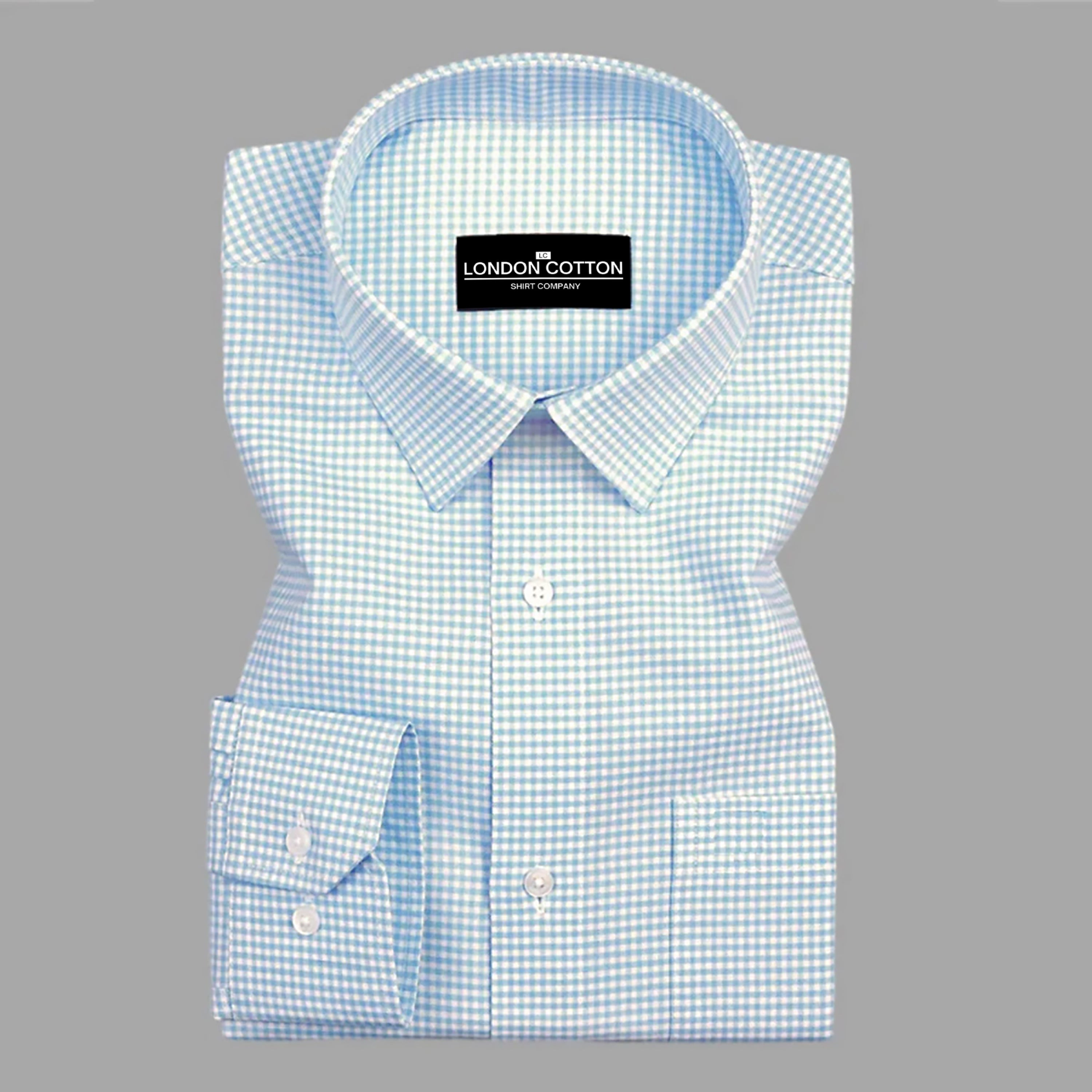 Turquoise Check Oxford Cotton Shirt for Men – London Cotton