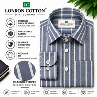 Men's Dark Grey Striped Linen Textured Shirt – Regular Fit (Copy)