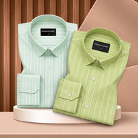 Mint Green & Pistachio Oxford Pack of 2 Pinstripe Shirts
