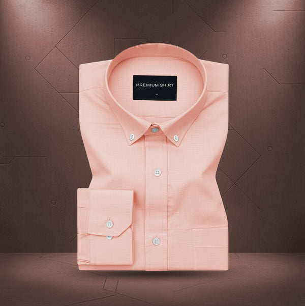 New Peach Oxford Cotton Shirt For Men
