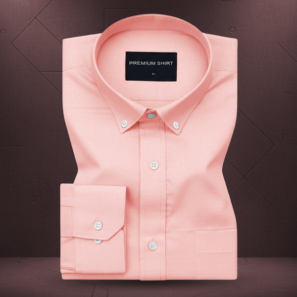 New Peach Oxford Cotton Shirt For Men