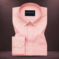 Pack of 2 Oxford Cotton Shirt For Men (Silver & Peach)