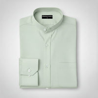 Folded light green shirt on a white background with 'Premium Shirts' label.