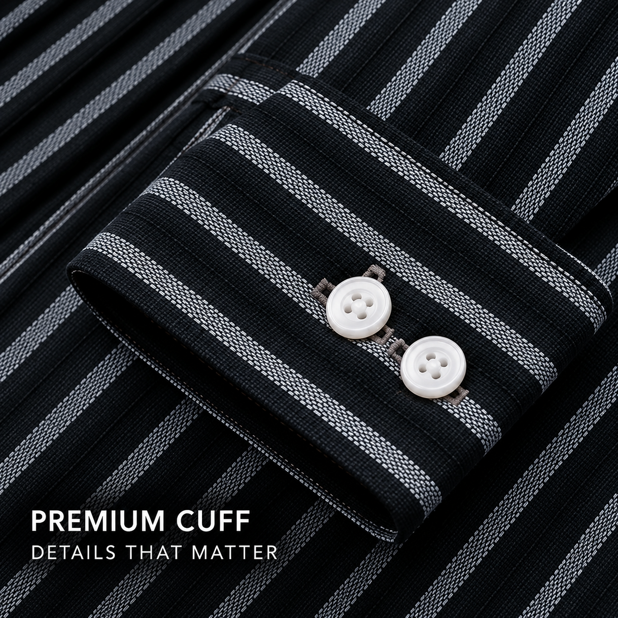Black & White Textured Linen Striped Shirt – Regular Fit