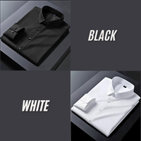 Pack of 2 Premium Cotton Solid Shirt for Man (Black, White)