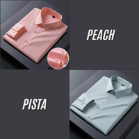 Pack of 2 Premium Cotton Solid Shirt for Man (Peach, Pista)