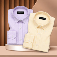 Purple & Lemon Oxford Pack of 2 Pinstripe Shirts