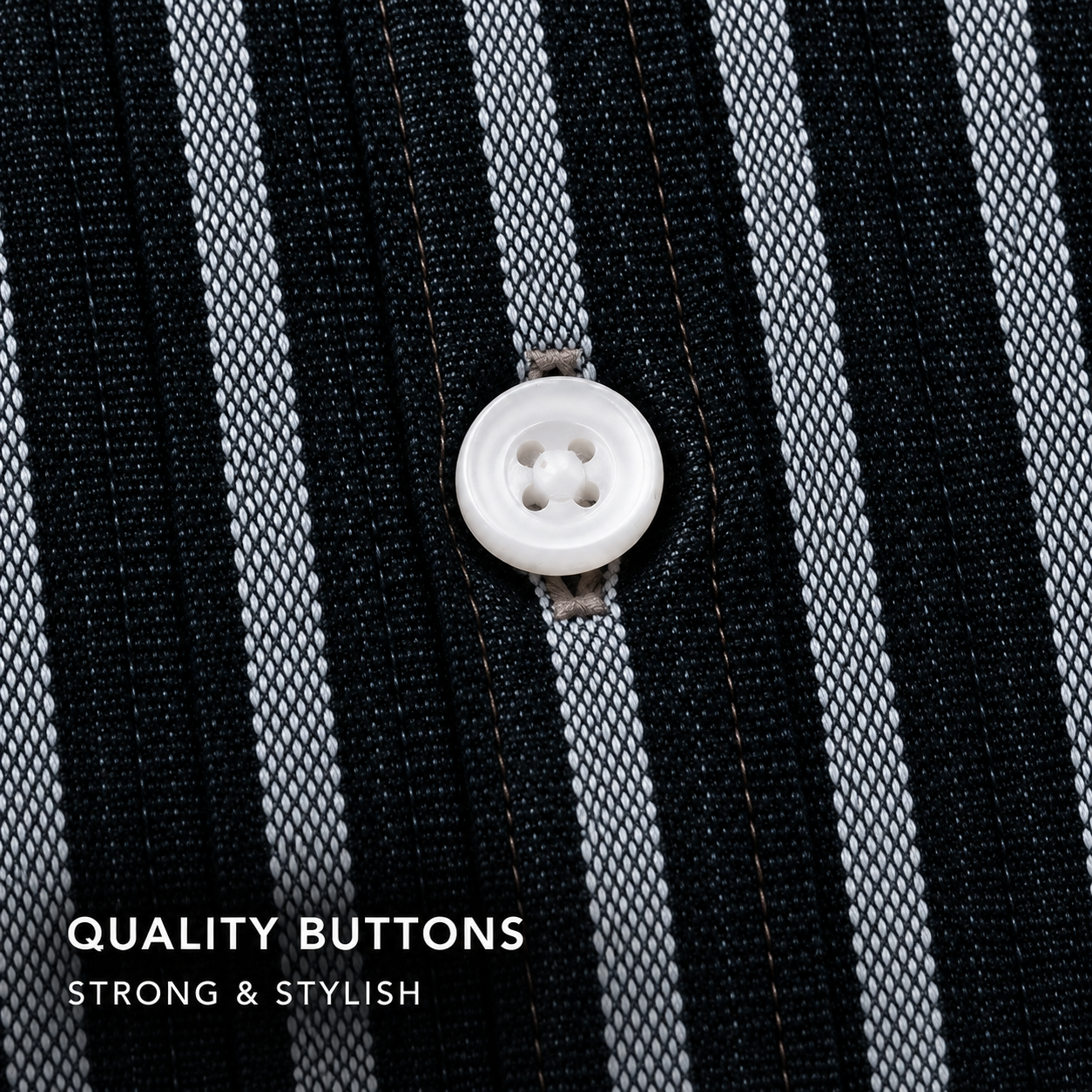 Black & White Textured Linen Striped Shirt – Regular Fit