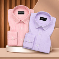 Bold Red & Purple Oxford Pack of 2 Pinstripe Shirts