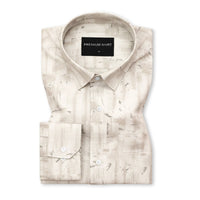 Sandstone Abstract Linen Shirt For Men