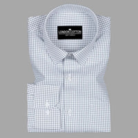 Silver Check Oxford Premium Cotton Shirt For Men